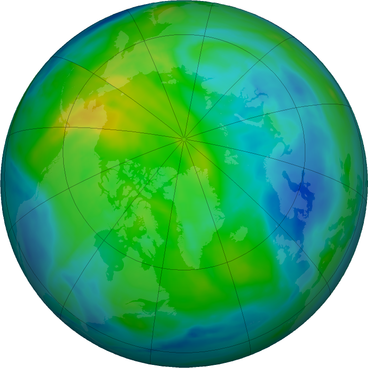 Arctic ozone map for 28 October 2021